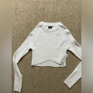 cropped white pacsun sweater